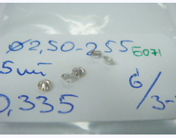 лот#Б071 діаманти Ø2,50-2,55/5шт/0,33ct