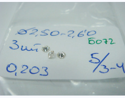 лот#Б072 діаманти Ø2,50-2,60/3шт/0,20ct