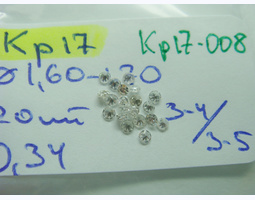 лот#Кр17-008 діаманти Кр17 Ø1,60-1,70/20шт/0,34ct