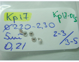 лот#Кр17-015 бриллианты Кр17 Ø2,20-2,30/5шт/0,21ct