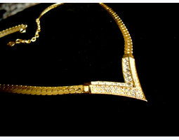 Signed Christian Dior Gold Plated Diamante Necklace