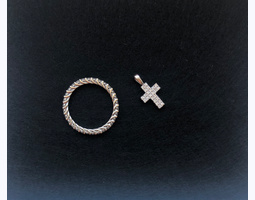 Комплект Кольцо с бриллиантами и крестик