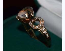 Кольцо с бриллиантами и топазом 