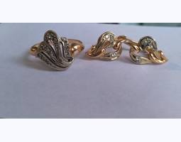 Комплект: серьги и кольцо с бриллиантиками