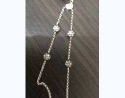 Ожерелье/ колье из белого золота с чёрной жемчужиной и чёрными бриллиантами 