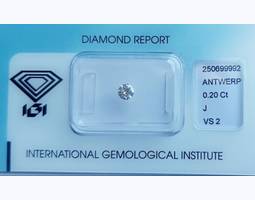 Бриллиант 0.20ct/IGI-J/VS2