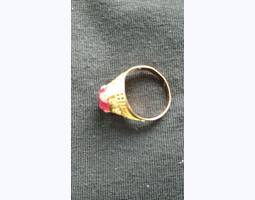 Золотое кольцо(перстень) с рубином  