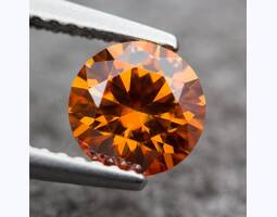 Муасаніт помаранчевий круг 6.5мм 1.00ct з Сертифікатом