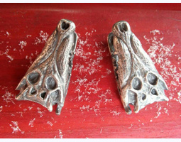 Серьги - череп крокодила, серебро, эксклюзив